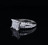 1.18 cttw Diamond Set 14ct White Gold Ladies Ring Size L1/2 Val $5635