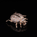A Wonderful 14ct Yellow Gold 0.33ct Diamond Set Lady Beetle Brooch Val $2910.