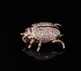 A Wonderful 14ct Yellow Gold 0.33ct Diamond Set Lady Beetle Brooch Val $2910.