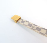 Louis Vuitton Damier Azur Belt w/ Gold-toned Buckle