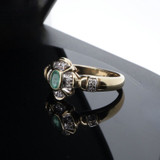 Vintage Emerald & G Vs Diamond Set Ladies 14ct Gold Dress Ring Size N Val $3790