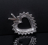 0.60ct Diamond Set Open Heart 14ct White Gold Pendant Val $3360