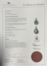 GIA 8.15ct Emerald & 4.14ct Diamond Halo 18K White Gold Pendant Val $88600