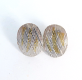 Pair of Handcrafted Artisan Earrings in Sterling Silver With Gold Gilt