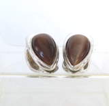 Pair of Vintage Smoky Quartz Magnetic Clip-On Earrings