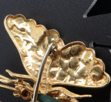 Vintage Cartier Turquoise Butterfly 18ct Yellow Gold Brooch signed and numbered