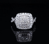 Vintage 0.98ct Diamond Set 14ct White Gold Cluster Ring Size O Val $6725