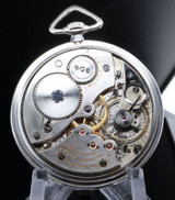 Vintage Art Deco Movado 43.5mm 17 Jewel Open Faced Platinum Pocket Watch