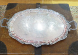 Large Nicely Engraved Gorham, USA Silverplate Serving Tray, 79cm wide!