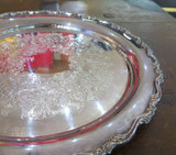 Vintage WM A Rogers, USA Silverplate Drinks Tray With Scalloped Edges