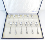 Set of 12 Vintage Italian Made .800 Silver Teaspoons