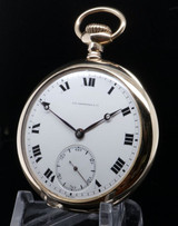 C.1918 Vacheron & Constantin 14K Gold 45.5mm Open Faced Pocket Watch