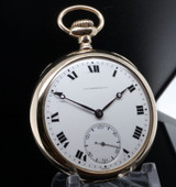 C.1918 Vacheron & Constantin 14K Gold 45.5mm Open Faced Pocket Watch