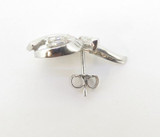 Vintage 2.32ct Diamond Set Platinum Ladies Leaf Shaped Earrings Val $9600