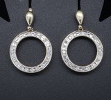 A Pair Of Diamond Set 14ct Yellow Gold Drop Earrings 0.40cttw H Si Val $3080