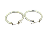 Vintage Pair Sterling Silver Medium Hoop Earrings 5.7g