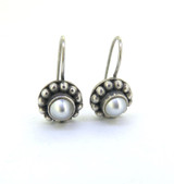Vintage Pearl & Sterling Silver Beaded Design Dangly Earrings 5.7g