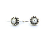 Vintage Pearl & Sterling Silver Beaded Design Dangly Earrings 5.7g