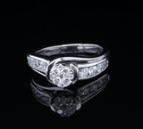 Vintage 0.63ct Diamond Set 10ct White Gold Ladies Ring Size N Val $4140