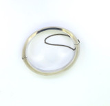 Oval Shaped Vintage Hinged Sterling Silver bangle with Safety Chain 32.9g
