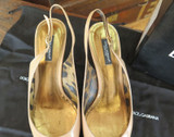 Dolce & Gabbana Vernice Sling Back in Colour Nudo, size 37 EU (6 AU)