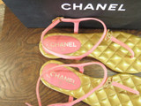Chanel T-Strap Quilt Sandal in Pink, size 38.5 EU (8 AU)