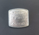 Antique Wadsworth Small Sterling Silver "F" Monogrammed Belt Buckle