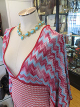 Missoni Mare Short Sleeve Zig Zag Crotched Knit Kaftan Dress