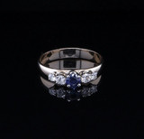 Vintage Australian Sapphire & Diamond 14ct Yellow Gold Ring Size N Val $2910
