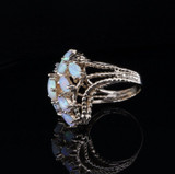 Vintage Opal & Diamond Set 14ct Yellow Gold Cocktail Ring Size K1/2 Val $4190