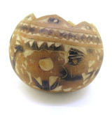 Vintage Peruvian Hand Carved Gourd Lama & Shepard Scene 12cm Diam