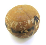 Vintage Peruvian Hand Carved Gourd Lama & Shepard Scene 12cm Diam