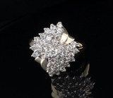 Vintage 0.97cttw Diamond Set Ladies 14ct Gold Dress Ring Size K1/2 Val $4940