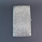 Antique Sterling Silver Flora Designed Cigarette Case