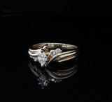 Vintage 14ct Yellow Gold Marquise & Brillant Cut Diamond Ring size O Val $3950