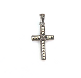 Vintage Sterling Silver & Marcasite Cross Pendant 2.7g