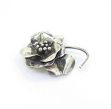 Pretty Collectable Sterling Silver 1940's Hobé Flower Brooch Etched Petal 20.5g