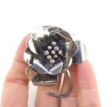 Pretty Collectable Sterling Silver 1940's Hobé Flower Brooch Etched Petal 20.5g