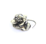 Pretty Collectable Sterling Silver 1940's Hobé Flower Brooch Etched Petal 20.5g
