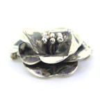 Pretty Collectable Sterling Silver 1940's Hobé Flower Brooch Etched Petal 20.5g