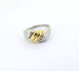 Classic Two-tone 18ct Yellow Gold & Platinum Crossover Style Ring Size L 4.7g