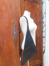 Vintage French Designer Laure et Sylvain Mulliez Leather Triangular Sling Bag