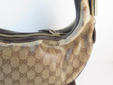 Gucci Brown GG Crystal Duchessa Hobo Bag in Beige Dark brown