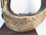 Gucci Brown GG Crystal Duchessa Hobo Bag in Beige Dark brown