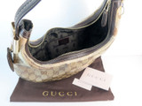 Gucci Brown GG Crystal Duchessa Hobo Bag in Beige Dark brown