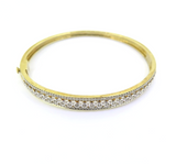 Beautiful Vintage Diamond .80cts & 9ct Yellow Gold Celebration Bangle 13.6g