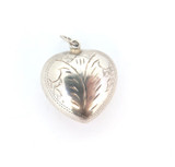 Decorative Vintage Sterling Silver Hollow Heart Pendant / Charm 3.5g