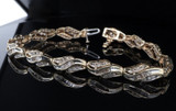 Impressive 2.88ct Diamond Set 10ct Yellow Gold Bracelet 18cm Long Val $8100