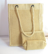 A Jute Shopping Tote, With Matching Coin Purse / Storage Pouch