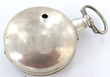 c1770 D D Neveren, London Verge Fusee Pair Cased Sterling Silver Pocket Watch.